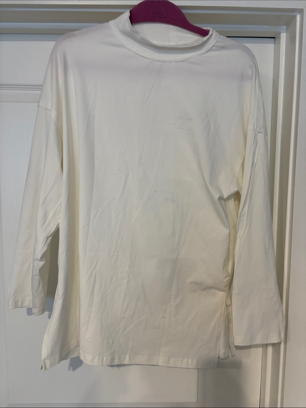 Essential White Crewneck Top - Soft Knit - oversized